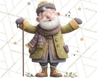 Christmas Carolers Clipart PNG, Holiday Choir Clip Art Product Image 3