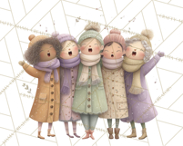 Christmas Carolers Clipart PNG, Holiday Choir Clip Art Product Image 2