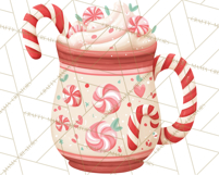 Christmas Hot Cocoa Mug Clipart PNG, Holiday Cup Art Product Image 5