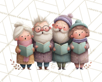 Christmas Carolers Clipart PNG, Holiday Choir Clip Art Product Image 5