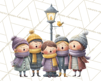 Christmas Carolers Clipart PNG, Holiday Choir Clip Art Product Image 4