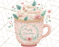 Christmas Hot Cocoa Mug Clipart PNG, Holiday Cup Art Product Image 2