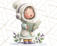 Christmas Carolers Clipart PNG, Holiday Choir Clip Art Product Image 3
