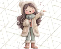 Christmas Carolers Clipart PNG, Holiday Choir Clip Art Product Image 4