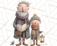 Christmas Carolers Clipart PNG, Holiday Choir Clip Art Product Image 5