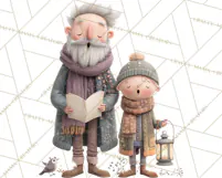Christmas Carolers Clipart PNG, Holiday Choir Clip Art Product Image 5