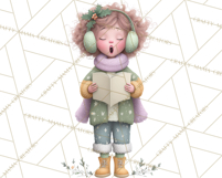 Christmas Carolers Clipart PNG, Holiday Choir Clip Art Product Image 2