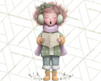 Christmas Carolers Clipart PNG, Holiday Choir Clip Art Product Image 2