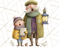 Christmas Carolers Clipart PNG, Holiday Choir Clip Art Product Image 4