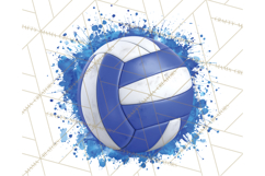 Volleyball Clipart PNG with Team Color Paint Splash Design Product Image 4