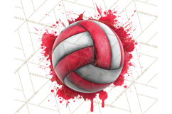 Volleyball Clipart PNG with Team Color Paint Splash Design Product Image 3