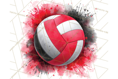 Volleyball Clipart PNG with Team Color Paint Splash Design Product Image 5