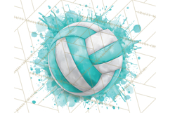 Volleyball Clipart PNG with Team Color Paint Splash Design Product Image 2