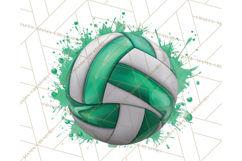 Volleyball Clipart PNG with Team Color Paint Splash Design Product Image 3