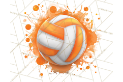 Volleyball Clipart PNG with Team Color Paint Splash Design Product Image 3