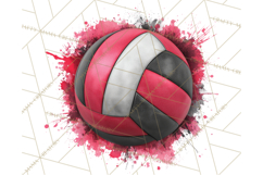 Volleyball Clipart PNG with Team Color Paint Splash Design Product Image 3