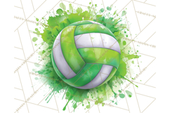 Volleyball Clipart PNG with Team Color Paint Splash Design Product Image 4