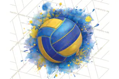 Volleyball Clipart PNG with Team Color Paint Splash Design Product Image 5