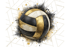 Volleyball Clipart PNG with Team Color Paint Splash Design Product Image 2