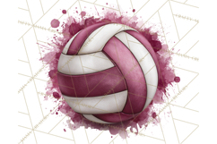 Volleyball Clipart PNG with Team Color Paint Splash Design Product Image 4
