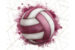 Volleyball Clipart PNG with Team Color Paint Splash Design Product Image 4