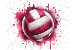 Volleyball Clipart PNG with Team Color Paint Splash Design Product Image 5