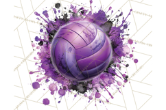 Volleyball Clipart PNG with Team Color Paint Splash Design Product Image 2