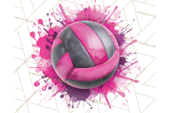 Volleyball Clipart PNG with Team Color Paint Splash Design Product Image 5