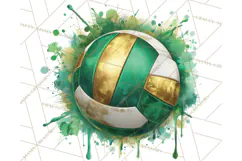 Volleyball Clipart PNG with Team Color Paint Splash Design Product Image 3