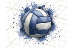 Volleyball Clipart PNG with Team Color Paint Splash Design Product Image 3