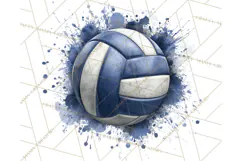 Volleyball Clipart PNG with Team Color Paint Splash Design Product Image 3