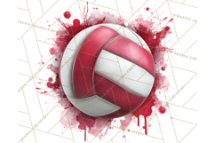 Volleyball Clipart PNG with Team Color Paint Splash Design Product Image 2