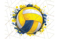 Volleyball Clipart PNG with Team Color Paint Splash Design Product Image 3
