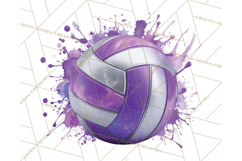 Volleyball Clipart PNG with Team Color Paint Splash Design Product Image 5