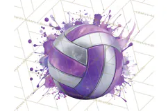 Volleyball Clipart PNG with Team Color Paint Splash Design Product Image 5