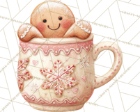Christmas Hot Cocoa Mug Clipart PNG, Holiday Cup Art Product Image 4
