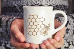 Honeycomb svg, bee svg, floral bee svg, honey bee svg Product Image 4