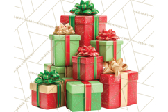 Christmas Gifts Clipart PNG, Realistic Holiday Presents Product Image 2