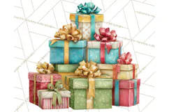 Christmas Gifts Clipart PNG, Realistic Holiday Presents Product Image 4