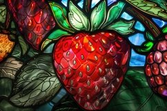 Stained Glass Strawberry Background Wallpaper Product Image 1