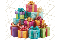 Christmas Gifts Clipart PNG, Realistic Holiday Presents Product Image 5