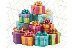 Christmas Gifts Clipart PNG, Realistic Holiday Presents Product Image 5