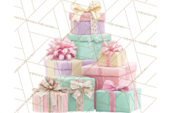 Christmas Gifts Clipart PNG, Realistic Holiday Presents Product Image 2