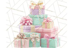 Christmas Gifts Clipart PNG, Realistic Holiday Presents Product Image 2