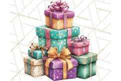 Christmas Gifts Clipart PNG, Realistic Holiday Presents Product Image 4