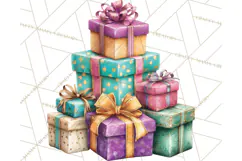 Christmas Gifts Clipart PNG, Realistic Holiday Presents Product Image 4