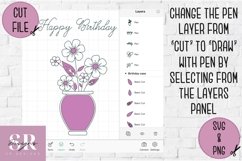 Birthday card insert design| Paper cutting |Cricut Card svg Product Image 2