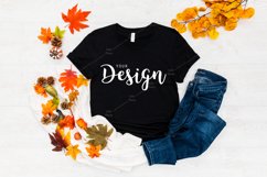 Bella Canvas 3001 Black T-shirt Mockup for Fall Product Image 1