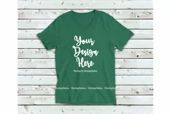 Kelly Green Shirt Mock Up, Bella Canvas 3005 V-Neck Tshirt Product Image 1