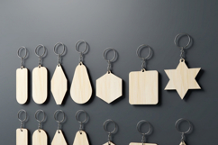 46Pcs Keychain Blank Bundle LaserCut Templates Geometric Sha Product Image 4
